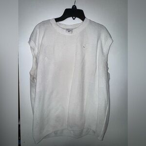 Nike White Textured Knit Top